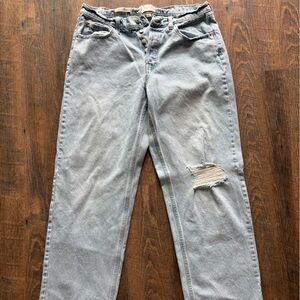 Universal Thread Light Blue Distressed Straight-Leg Jeans